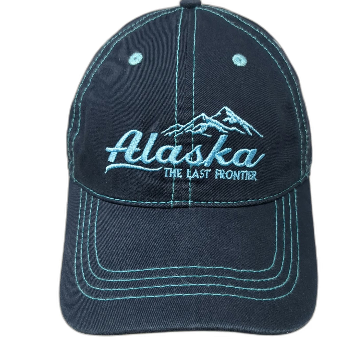 Prairie Mountain Alaska Last Frontier Blue One Size Baseball Cap Hat Slideback
