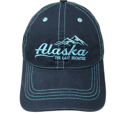 Prairie Mountain Alaska Last Frontier Blue One Size Baseball Cap Hat Slideback