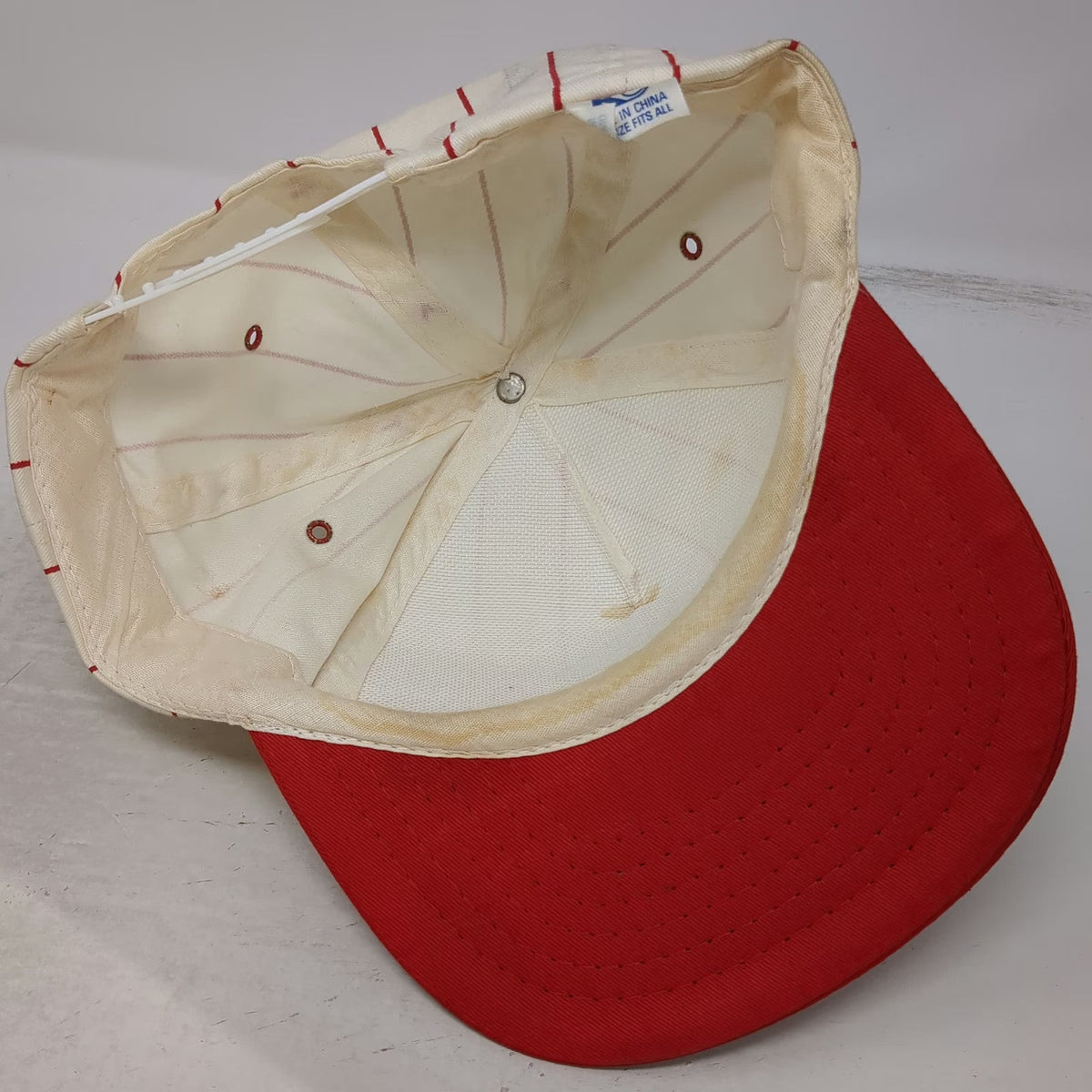 5 Panel White Red Pinstripe One Size Hat Consolidated Freightways Semi Truck