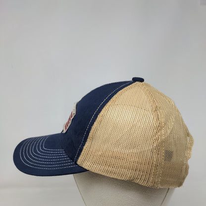 American Flag Snapback Mesh Back Trucker Hat Blue OSFM Colorblock
