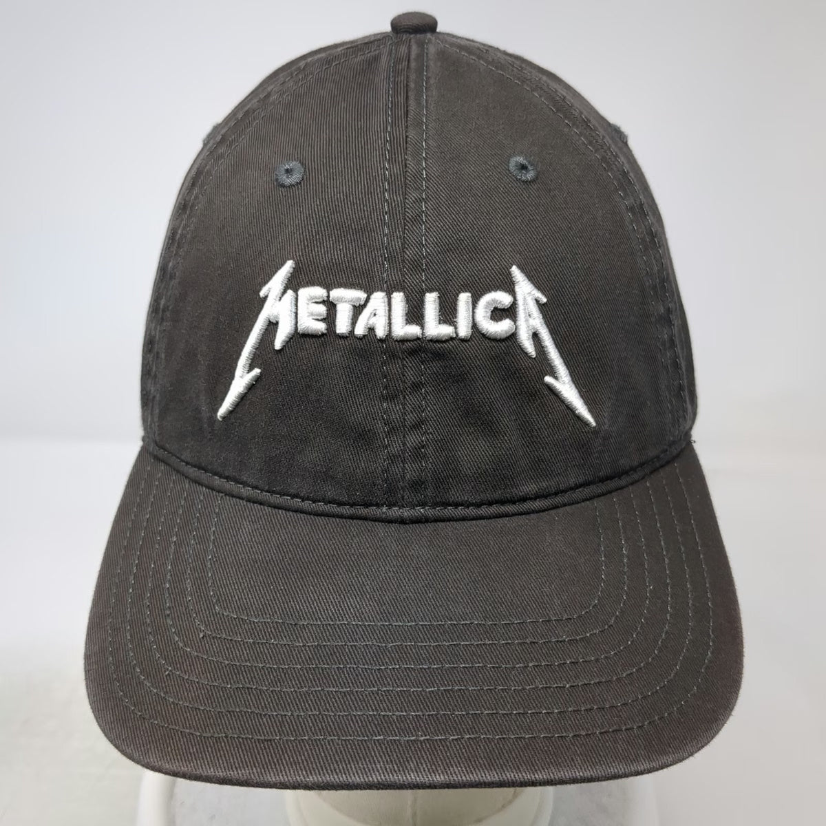 American Eagle Metallica Band Logo Gray Baseball Cap One Size Hat Adjustable