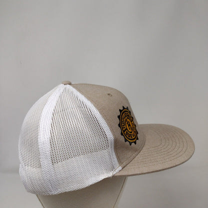 Hopworks Brewery Snapback Trucker Hat Tan OSFM Adjustable Mesh Back Otto