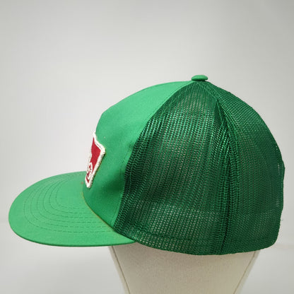 Young An Trucker Hat Green Coleman Patch Mesh Back Snapback Lantern Vintage