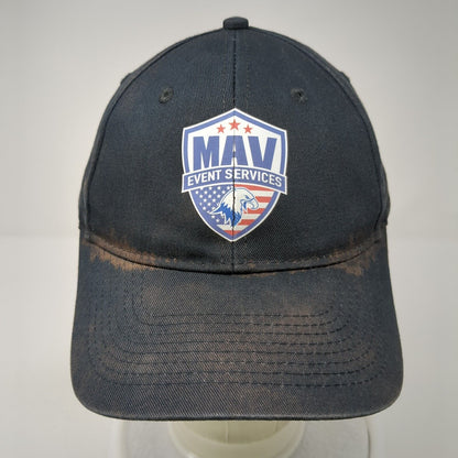 MAV Event Services Strapback Hat Black One Size 6 Panel Port & Company