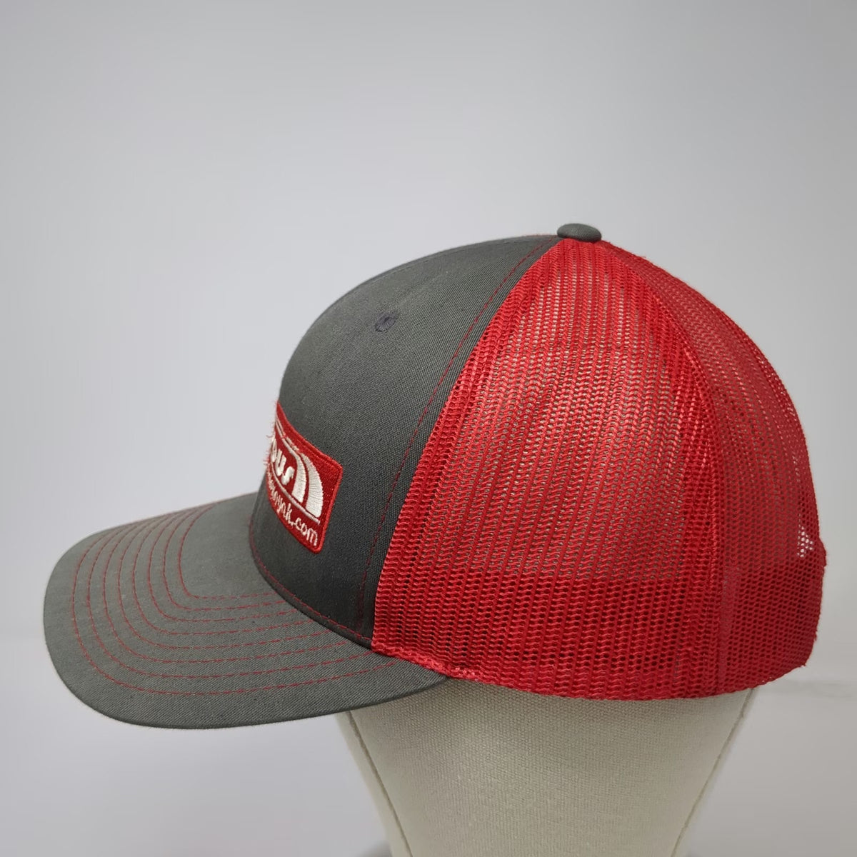 Richardson Trucker Hat Gray Red One Size Rendezvous River Sports Surf Wyoming