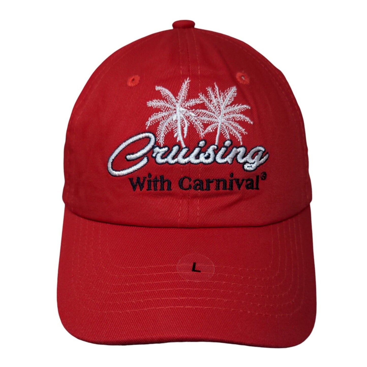 Cruising With Carnival Strapback Hat Red Large Embroidered W/Tags