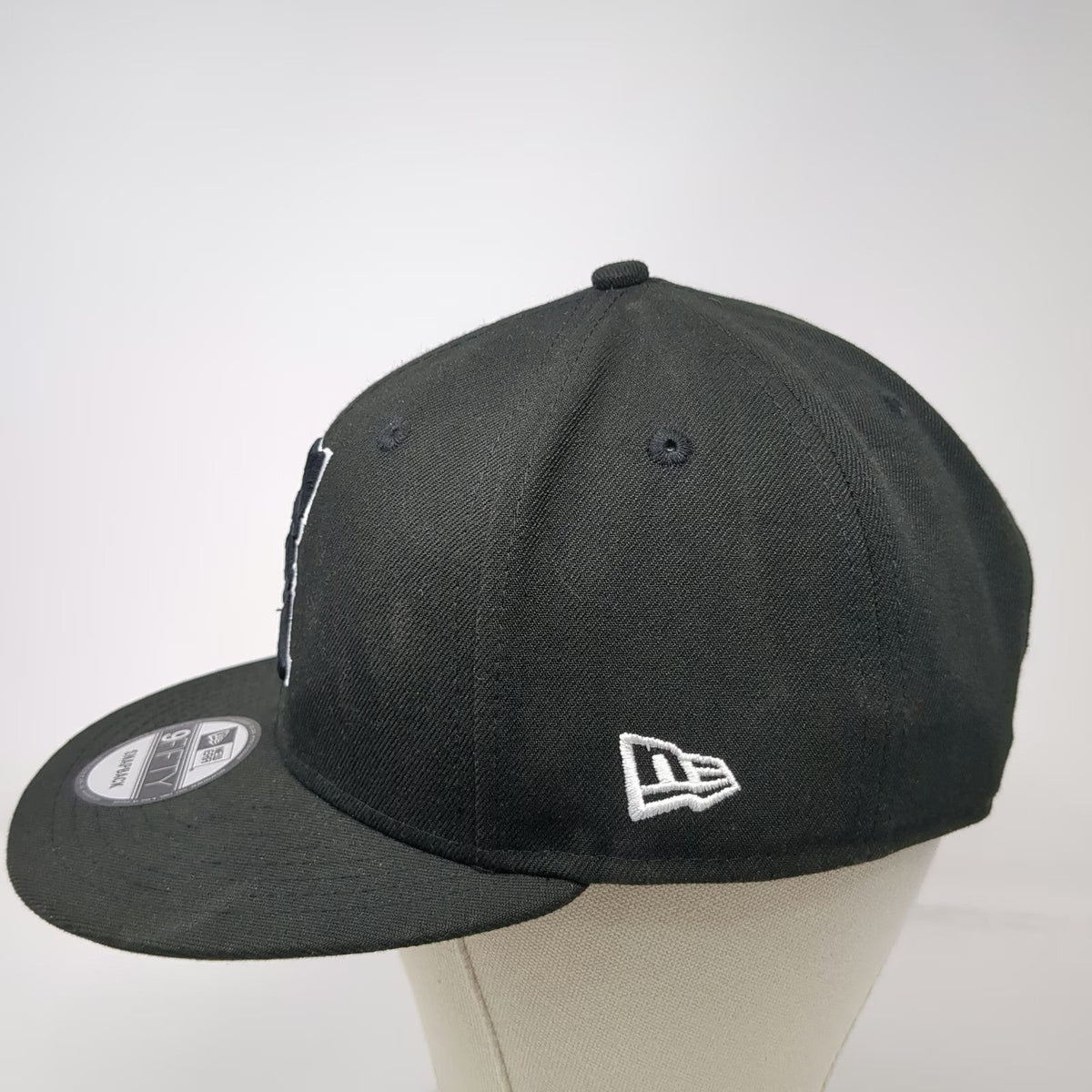 New Era California Angels MLB Snapback Hat Black Halo Logo Gray Underbrim