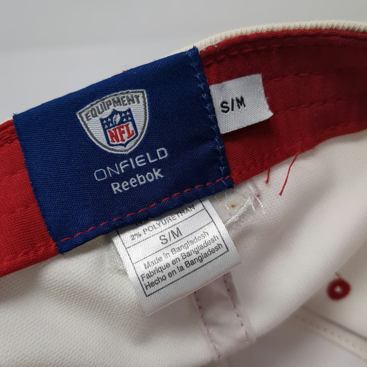 Reebok San Francisco 49ers NFL Cap White M Onfield Equipment Red Stitching Gold