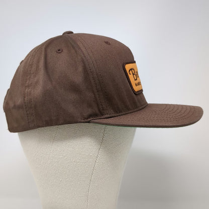 Brixton 5 Panel Brown Hat One Size Manufacturing Co Patch Snapback Flat Bill