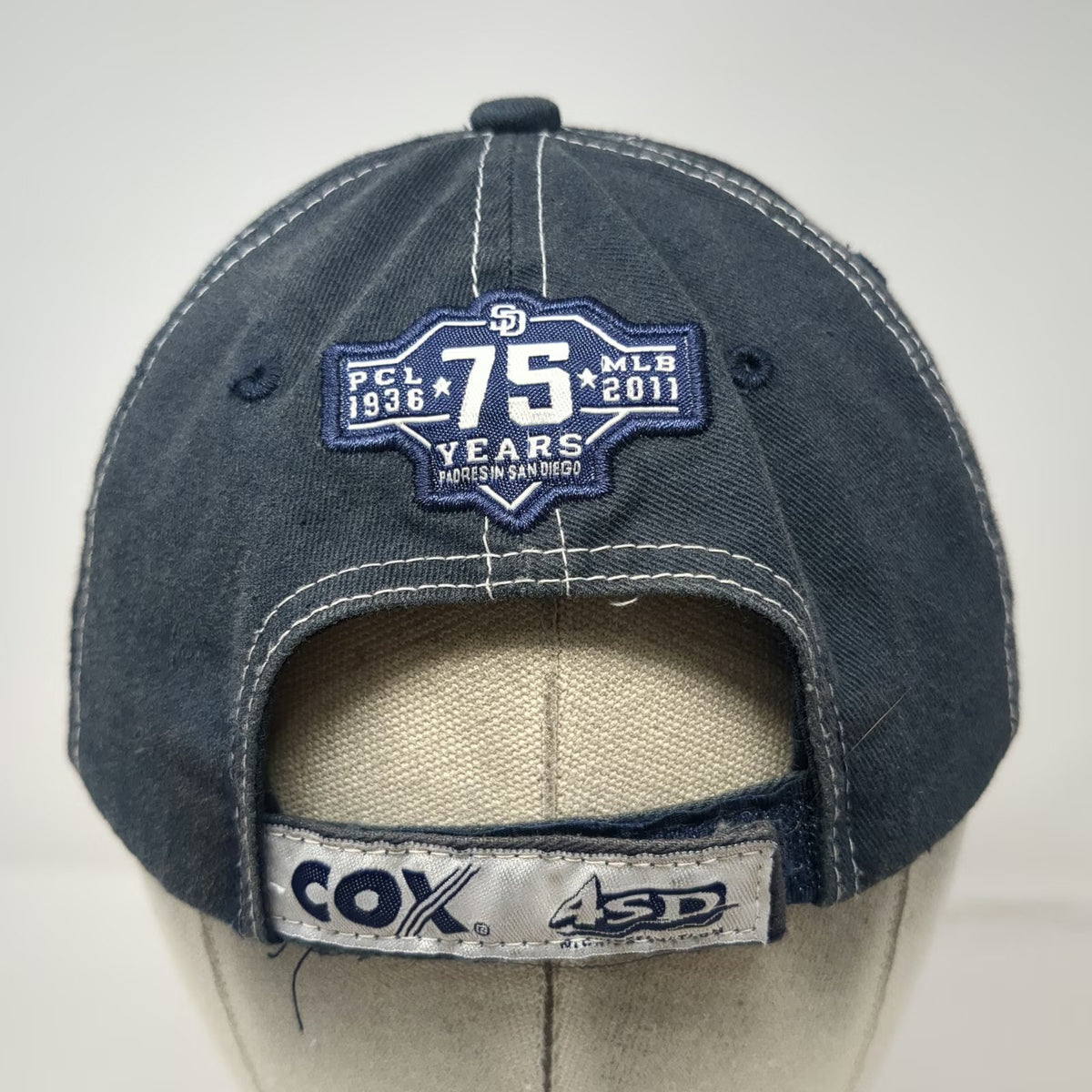 San Diego Padres MLB Baseball Cap Blue One Size 75 Years Patch Contrast Stitch