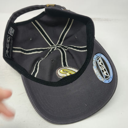 Ahead Baseball Cap Gray One Size Adjustable Strap Curved Brim R Logo Cotton Hat