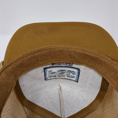 PS Producers Supply Co-Op Snapback Trucker Hat Brown OS Adjustable Rope Otto