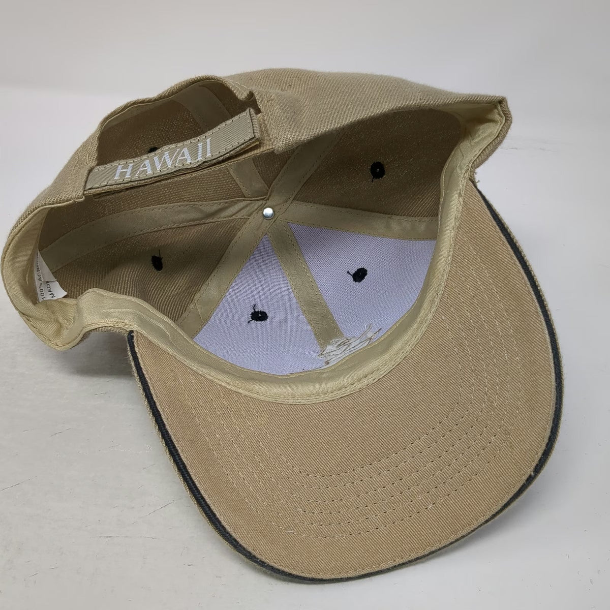 Baseball Cap Beige OS North Shore Hawaii Surfer Strapback Hat Surf Beach Travel