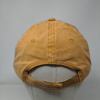 Unbranded Strapback Hat Orangish-Tan One Size Vented Holes 6 Panel Blank