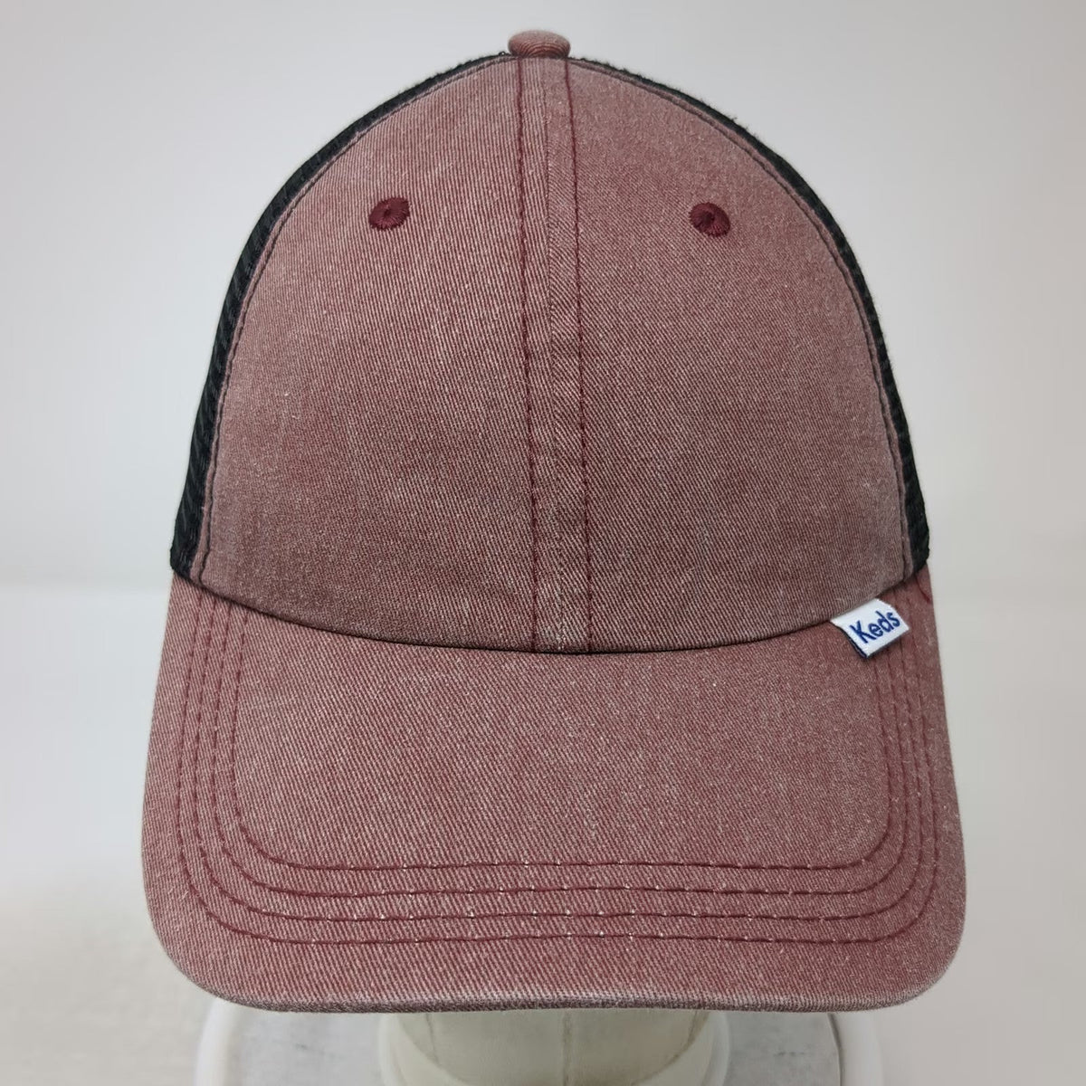 Keds Baseball Cap Red One Size Strapback Mesh Back Adjustable Cotton Blend Hat