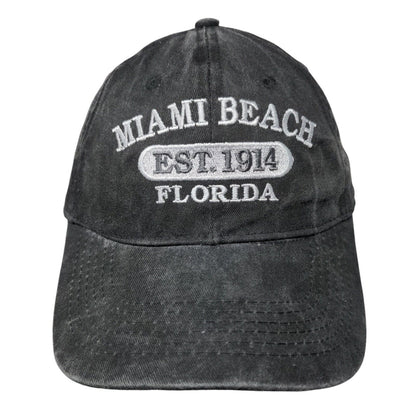 Miami Beach Florida Slideback Hat Gray OSFA Embroidered Adjustable