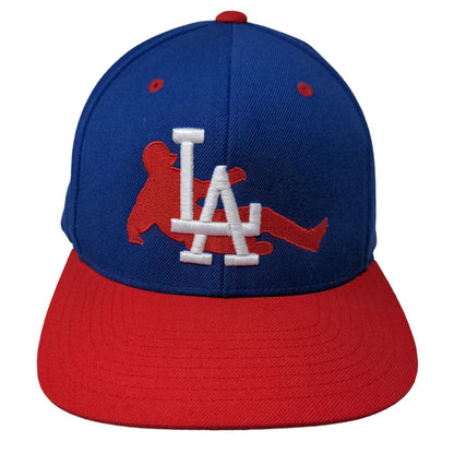 Sport Tek Men's Snapback Hat Blue OSFA Embroidered LA Logo Acrylic Wool Blend