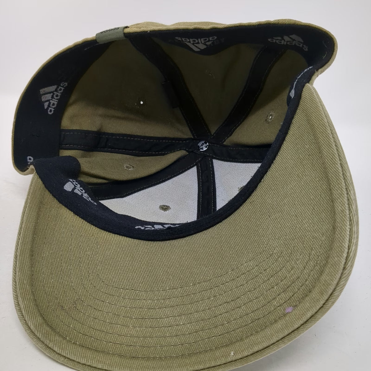 Adidas Baseball Cap Green M Cotton A-Flex Fitted Embroidered Logo Sport Hat