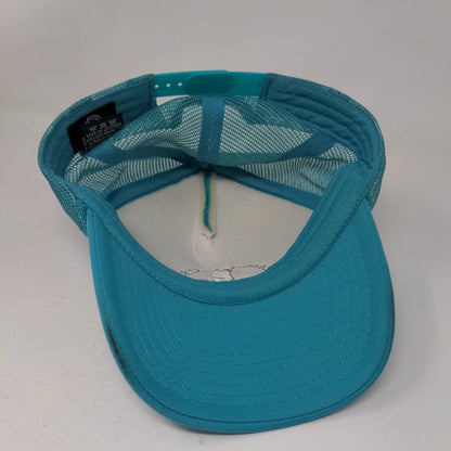 Beach Electric Cocoa Beach Snapback Trucker Hat Blue Teal One Size Mesh Back