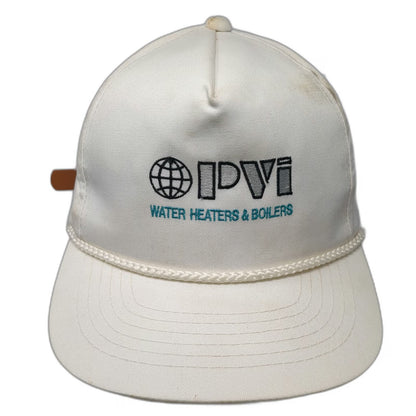YoungAn Hat 5 Panel White One Size PVI Water Heaters Boilers Rope Leather Strap