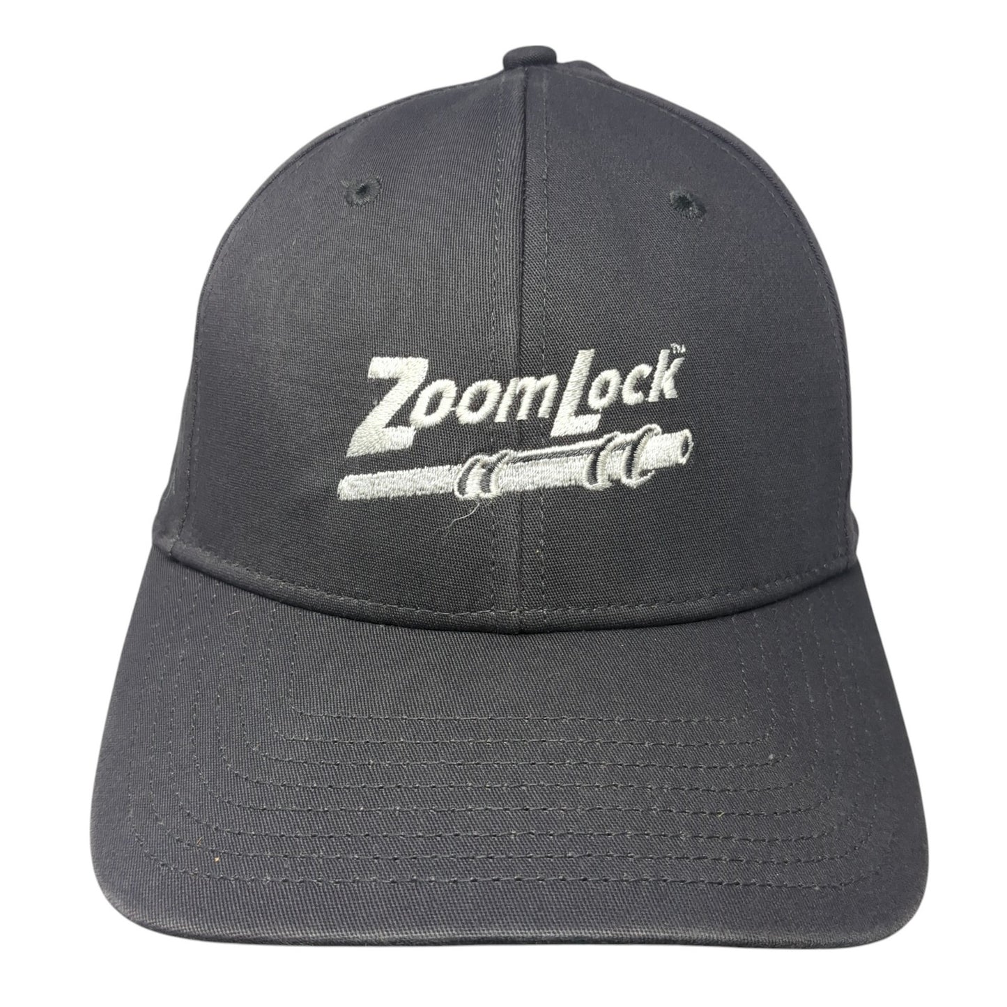 ZoomLock Fitted Hat Gray Large Embroidered 6 Panel New Era 39Thirty