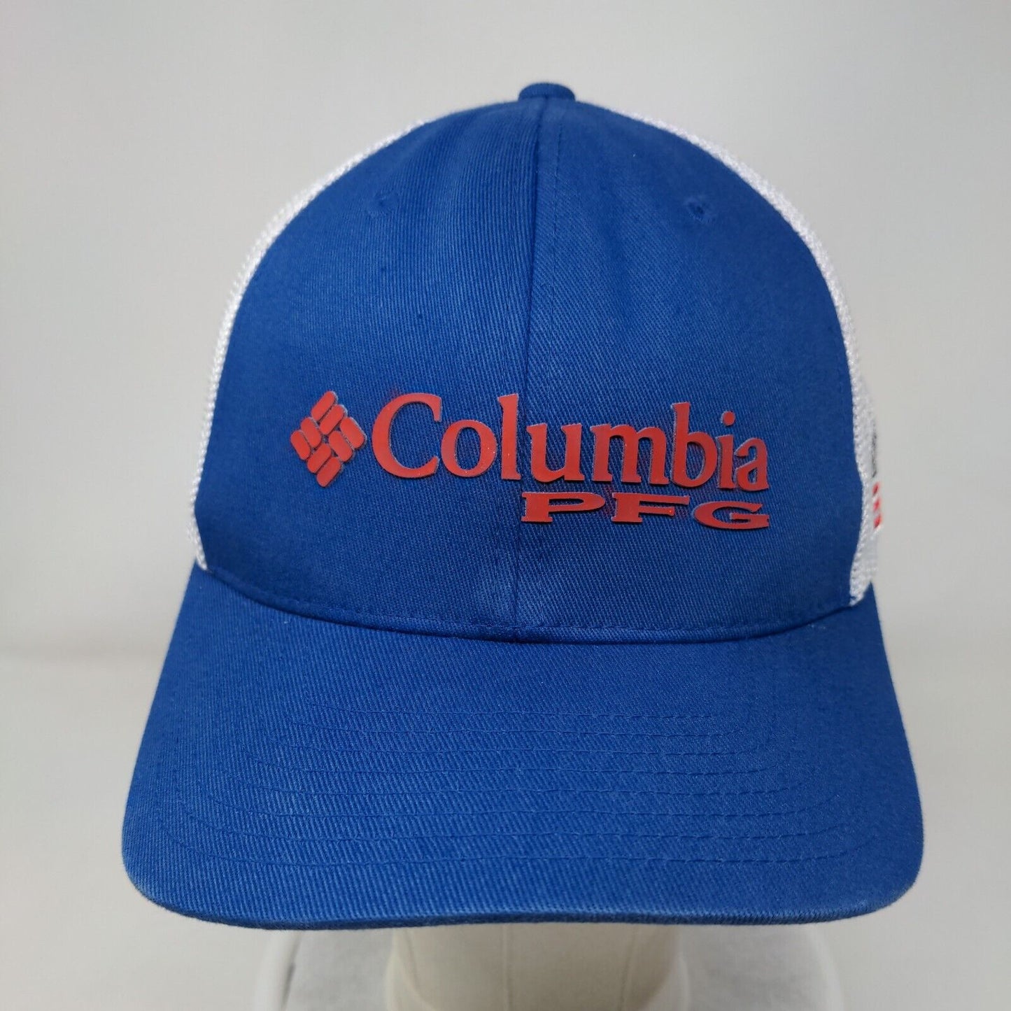Columbia PFG Fitted Mesh Back Trucker Hat Blue L/XL Colorblock