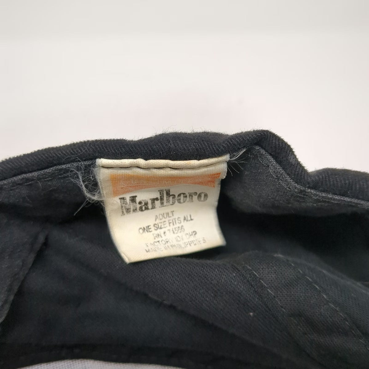 Marlboro Unlimited Baseball Cap Black One Size Hat Cotton Slideback Embroidered