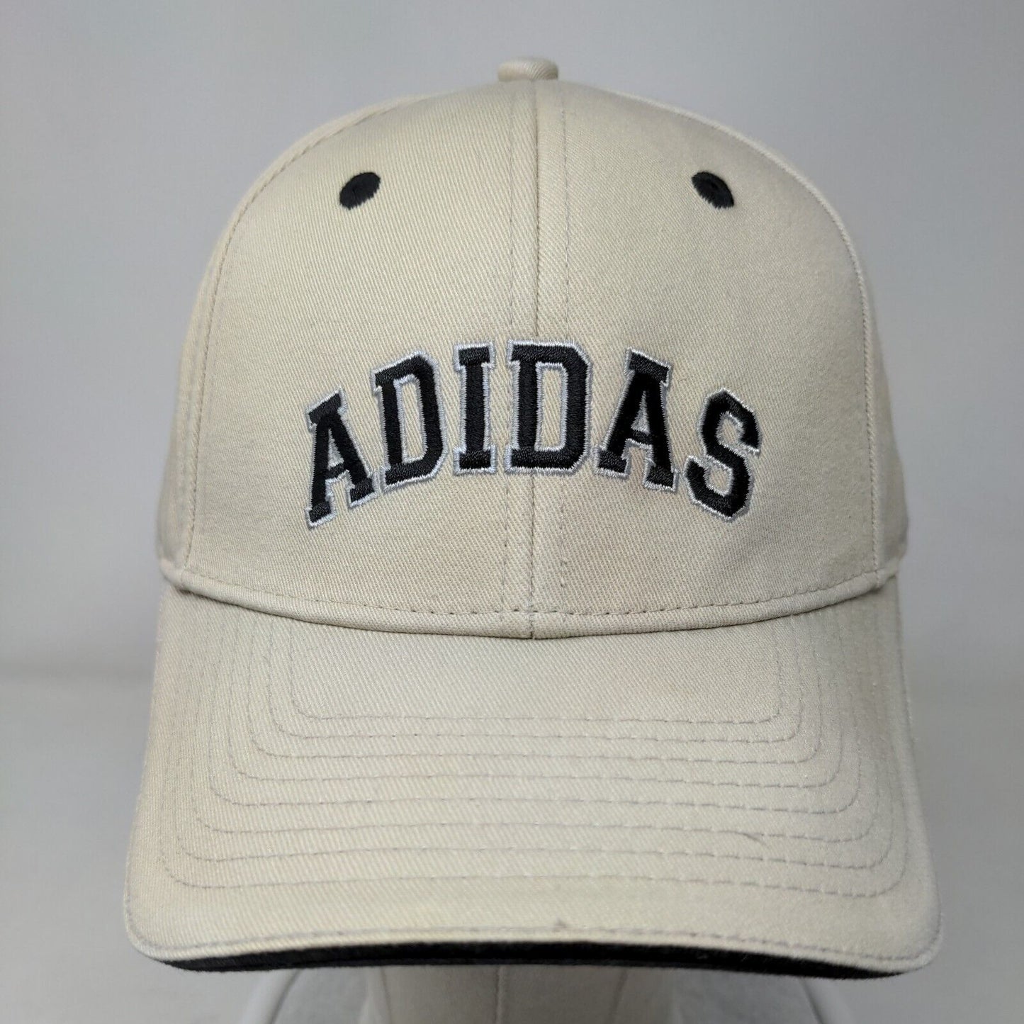 Adidas Strapback Hat Tan OSFA Embroidered Adjustable 6 Panel