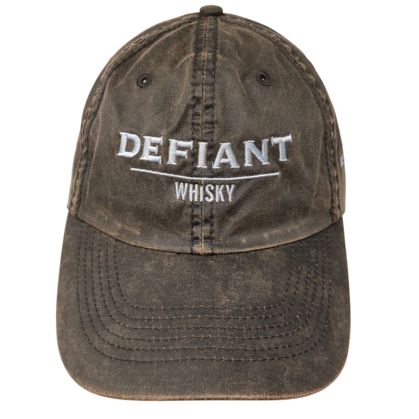 Defiant Whisky Strapback Hat Brown One Size Adjustable Embroidered Imperial