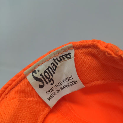 Signatures Snapback Hat Solid Orange OSFA Rope Braid Adjustable
