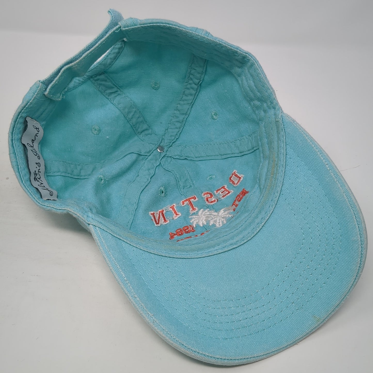 Destin Florida Stay Salty Strapback Hat Blue One Size Embroidered
