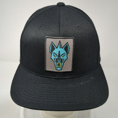 Yupoong Snapback Black Hat One Size Blue Hyena Patch Flexfit 110 Structured Cap