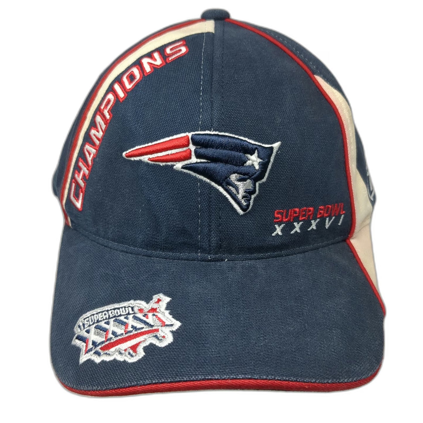 Reebok NFL Patriots Super Bowl XXXVI Champions Blue One Size Strapback Cap Hat