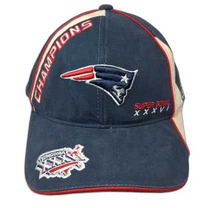 Reebok NFL Patriots Super Bowl XXXVI Champions Blue One Size Strapback Cap Hat