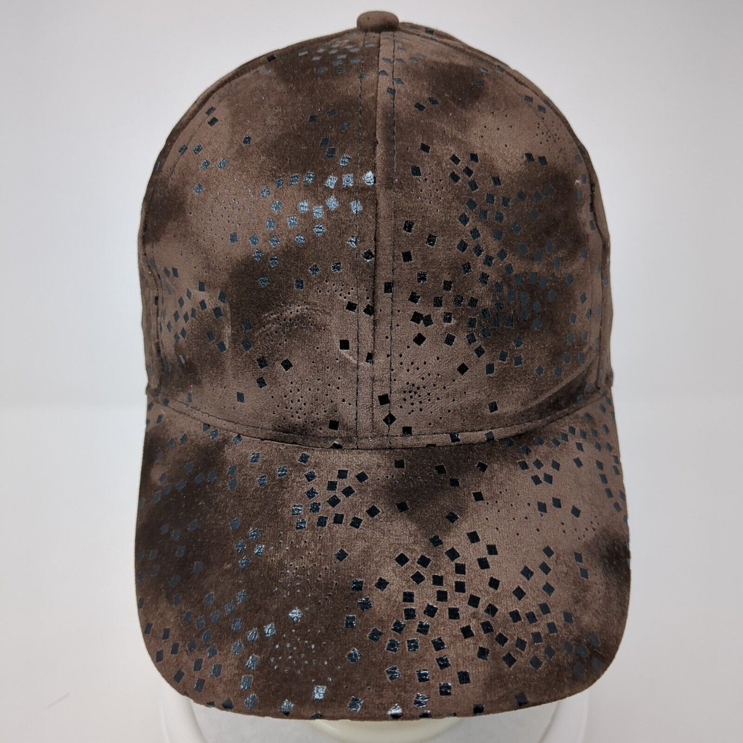 Unbranded Strapback Hat Brown One Size Adjustable Micro Print Square