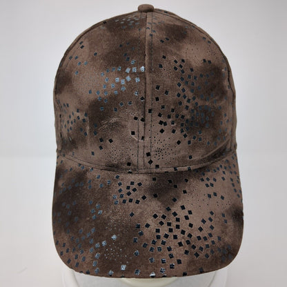 Unbranded Strapback Hat Brown One Size Adjustable Micro Print Square