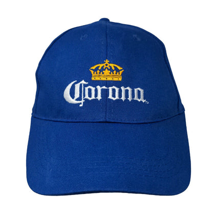 Corona Strapback Hat Blue One Size Embroidered Logo Adjustable 6 Panel