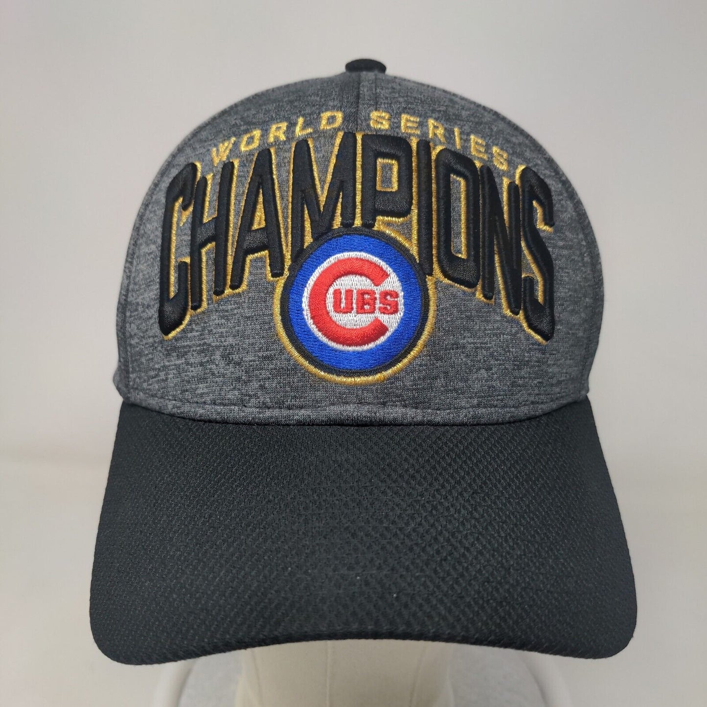 New Era Men's Fitted Hat Gray OSFM Embroidered Chicago Cubs World Series 2016