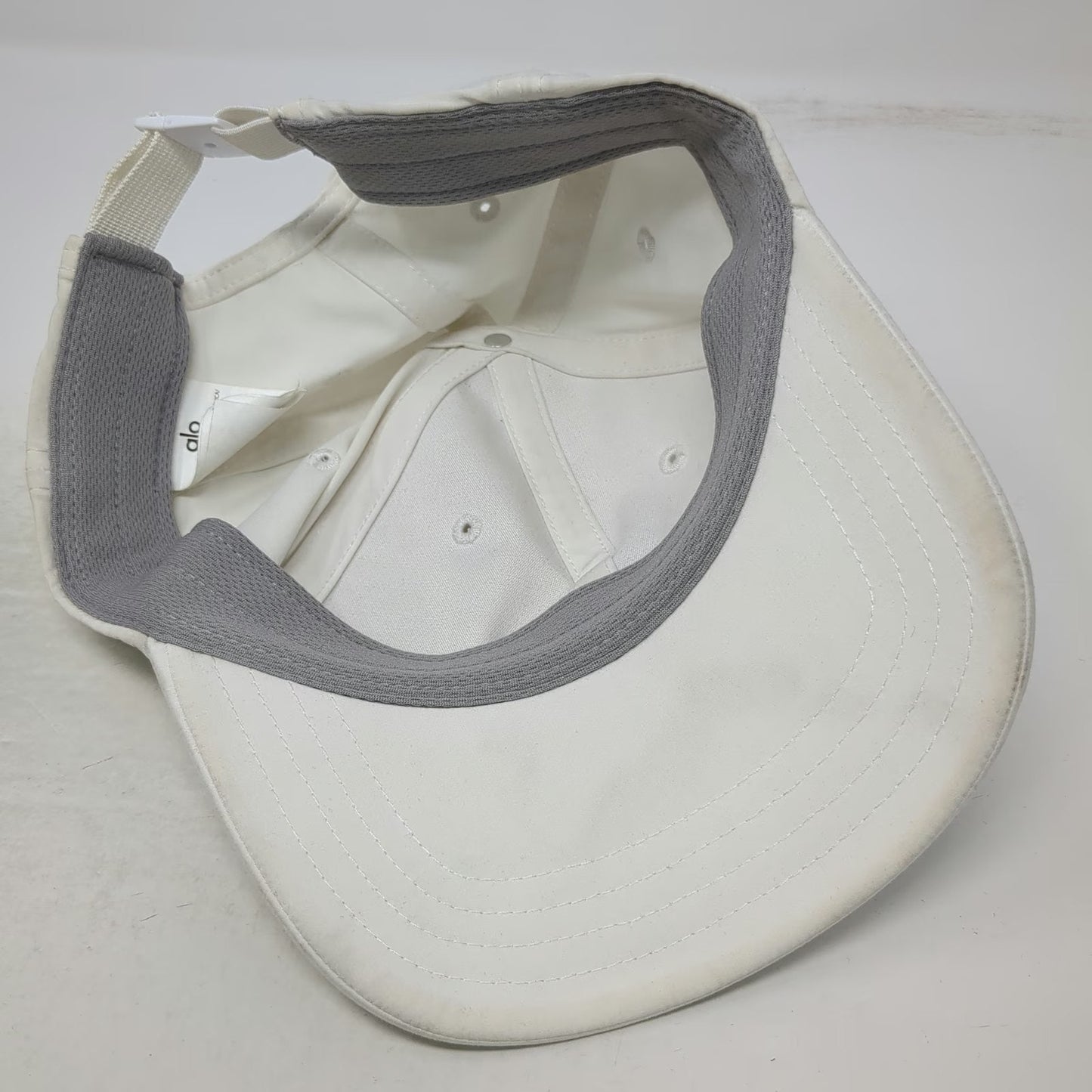 Alo Yoga Baseball Cap White One Size ao Logo Strapback Polyester Athletic Hat