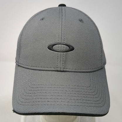 Oakley Baseball Cap Gray One Size Hat Fitted Mesh Textured Logo Black
