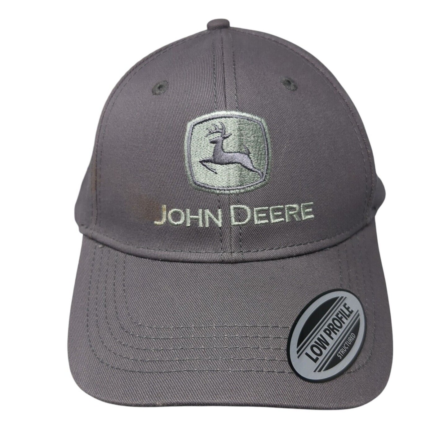 John Deere Low Profile Slideback Hat Gray OSFA Embroidered W/Tags