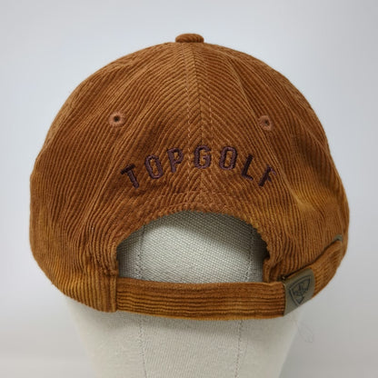 Topgolf 5 Panel Brown One Size Corduroy Slideback Golf Hat Cotton Logo Patch