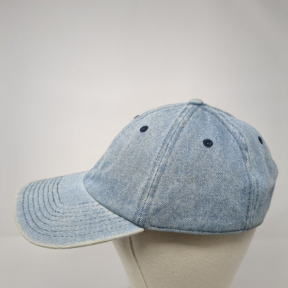 H&M Slideback Hat Blue One Size Adjustable Vented Holes 6 Panel Denim Blank