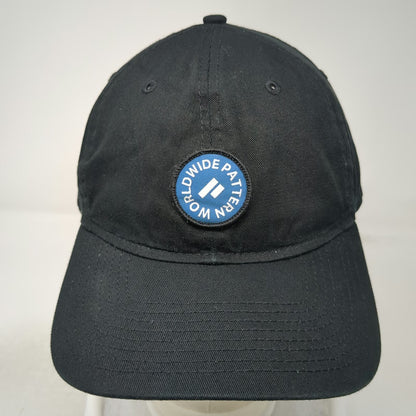 New Era Baseball Cap Black OSFM Worldwide Pattern Patch Slideback Adjustable hat