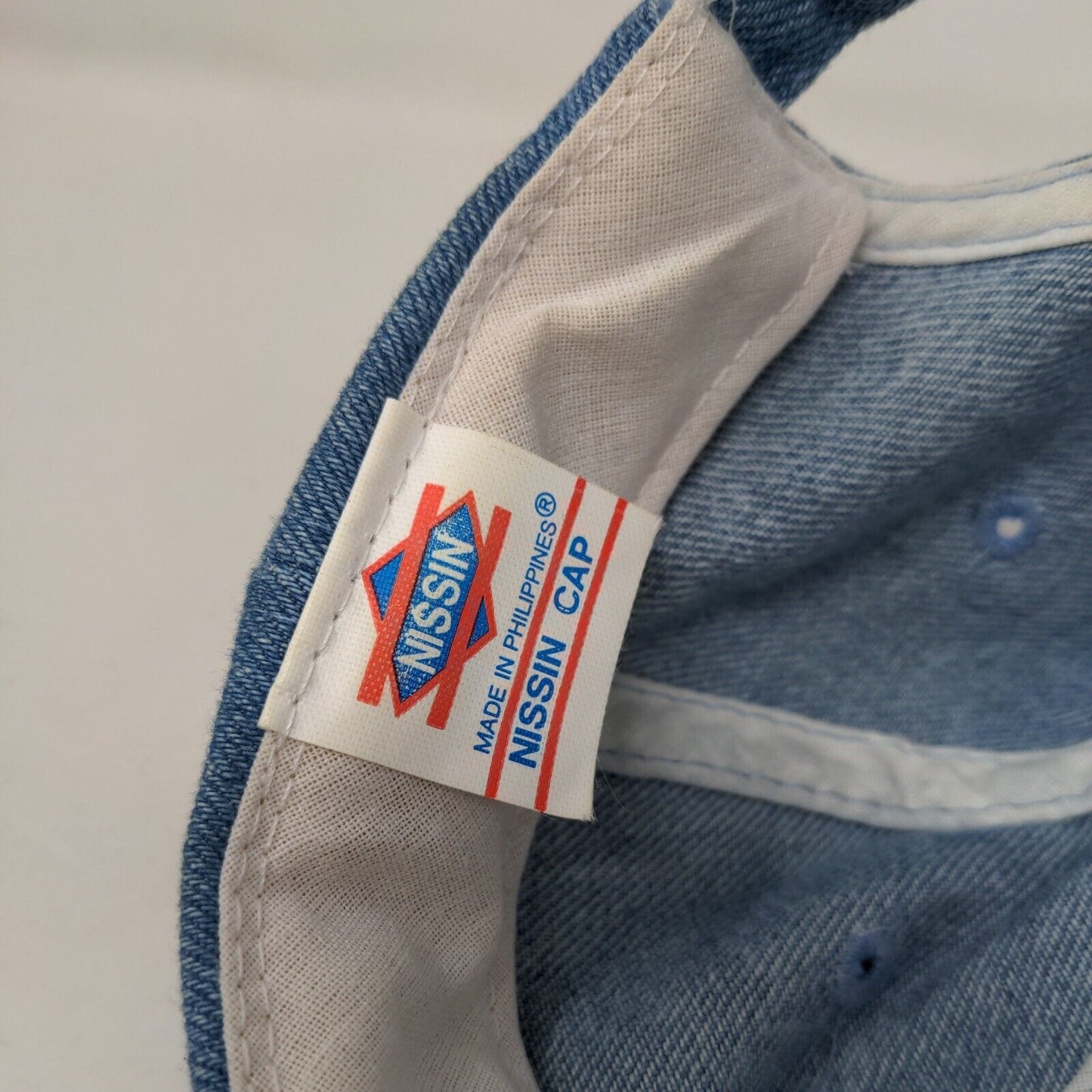 Chef Bruce Aidells Slideback Hat Blue One Size Embroidered Denim Nissin Cap