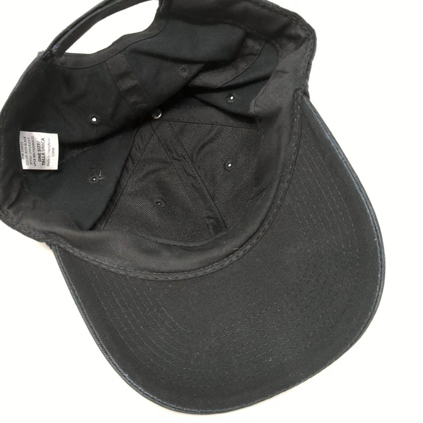 Unbranded Strapback Hat Rich Black One Size Solid Adjustable Blank