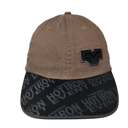 The Versatile Hot Iron Event Strapback Hat Brown OS Adjustable Embroidered