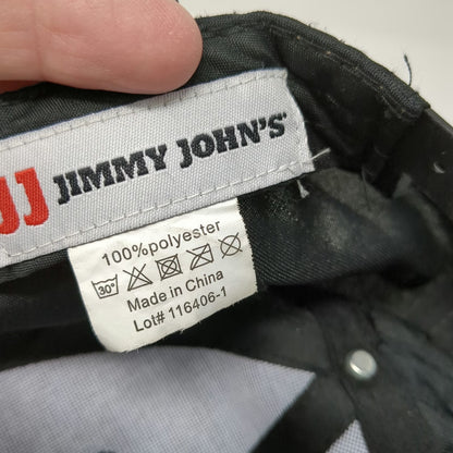 Jimmy John's Snapback Hat Black One Size Embroidered JJ Logo Polyester 6-Panel