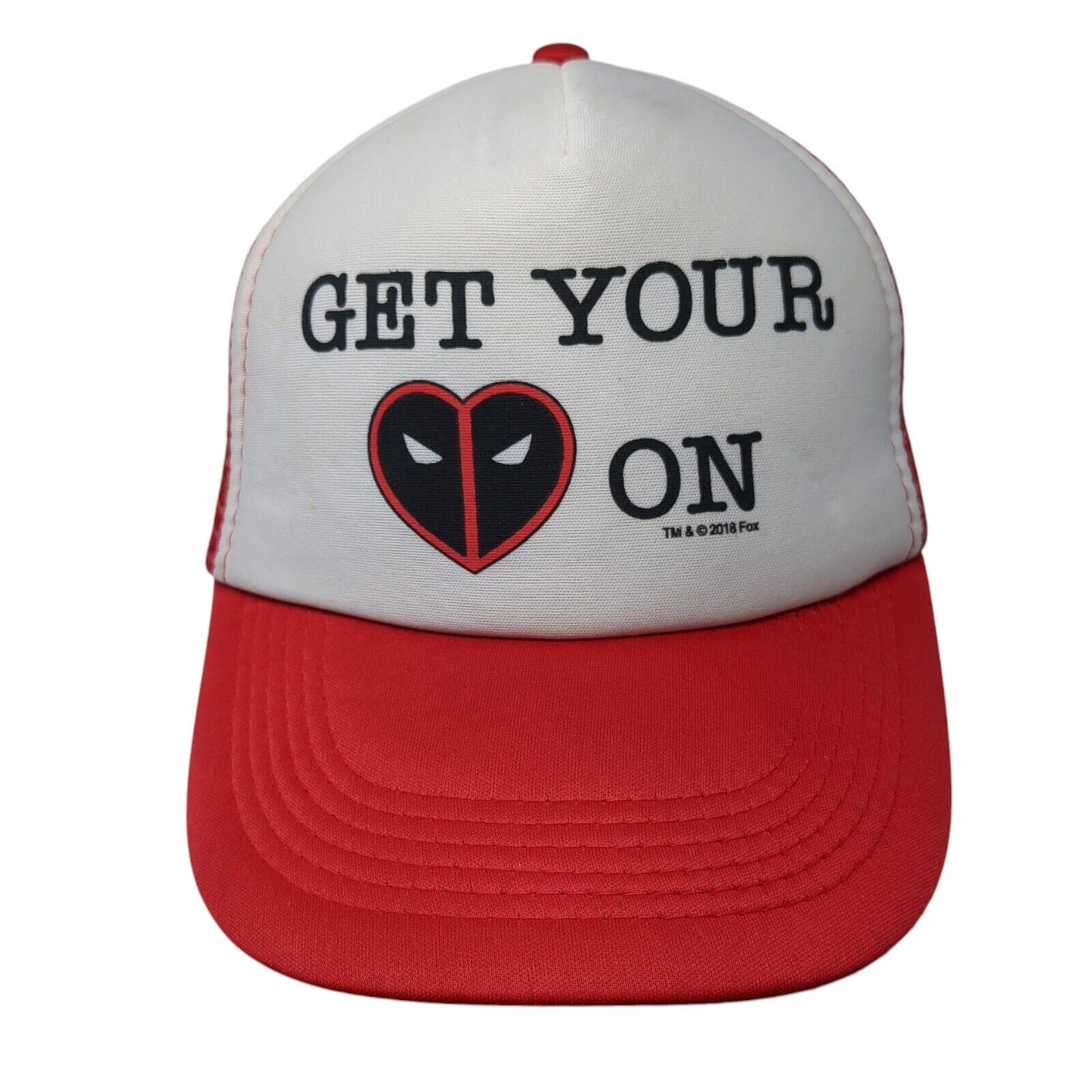 Get Your Heart On Snapback Trucker Hat Red One Size Adjustable Mesh Back