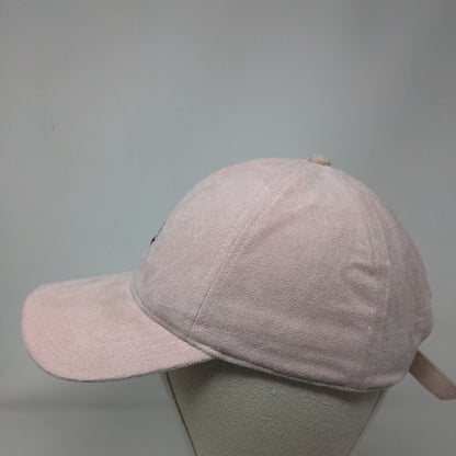 Doughnut Slideback Hat Pink One Size Adjustable Embroidered Velour 6 Panel